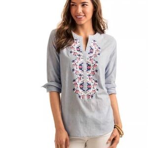 Vineyard Vines Embroidered 3/4 Sleeve Blouse